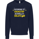 Chemistry Alcohol Is a Solution Funny Mens Sweatshirt Jumper Navy Blue