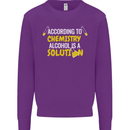 Chemistry Alcohol Is a Solution Funny Mens Sweatshirt Jumper Purple