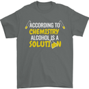Chemistry Alcohol Is a Solution Funny Mens T-Shirt Cotton Gildan Charcoal