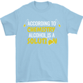 Chemistry Alcohol Is a Solution Funny Mens T-Shirt Cotton Gildan Light Blue