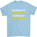 Chemistry Alcohol Is a Solution Funny Mens T-Shirt Cotton Gildan Light Blue