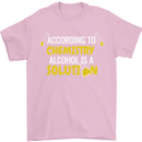 Chemistry Alcohol Is a Solution Funny Mens T-Shirt Cotton Gildan Light Pink