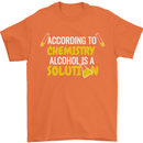 Chemistry Alcohol Is a Solution Funny Mens T-Shirt Cotton Gildan Orange