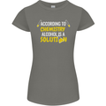 Chemistry Alcohol Is a Solution Funny Womens Petite Cut T-Shirt Charcoal