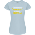 Chemistry Alcohol Is a Solution Funny Womens Petite Cut T-Shirt Light Blue