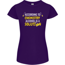 Chemistry Alcohol Is a Solution Funny Womens Petite Cut T-Shirt Purple