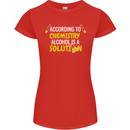 Chemistry Alcohol Is a Solution Funny Womens Petite Cut T-Shirt Red