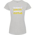 Chemistry Alcohol Is a Solution Funny Womens Petite Cut T-Shirt Sports Grey