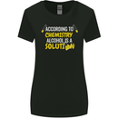 Chemistry Alcohol Is a Solution Funny Womens Wider Cut T-Shirt Black