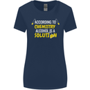 Chemistry Alcohol Is a Solution Funny Womens Wider Cut T-Shirt Navy Blue