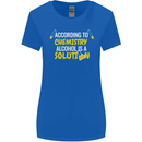 Chemistry Alcohol Is a Solution Funny Womens Wider Cut T-Shirt Royal Blue