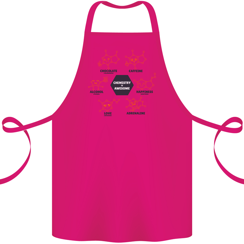 Chemistry is Awesome Alcohol Chocolate Love Cotton Apron 100% Organic Pink