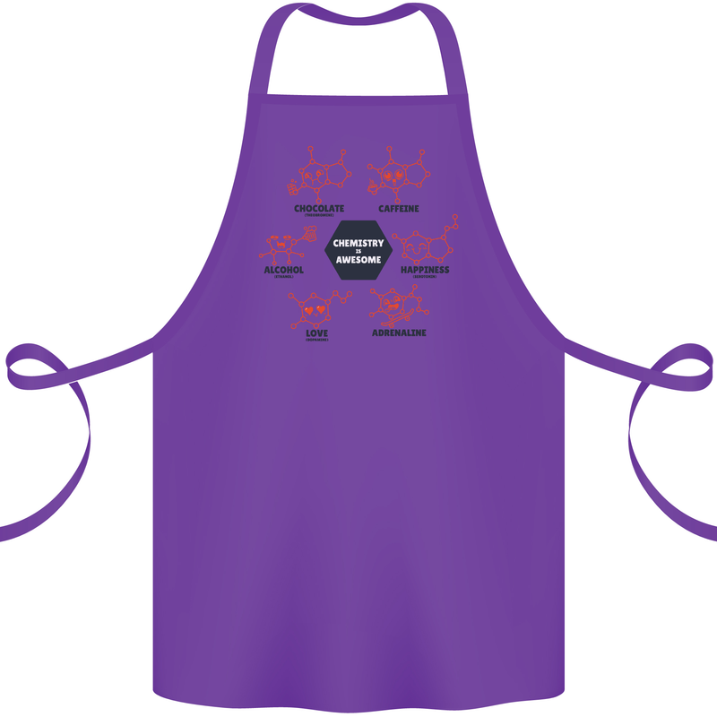 Chemistry is Awesome Alcohol Chocolate Love Cotton Apron 100% Organic Purple