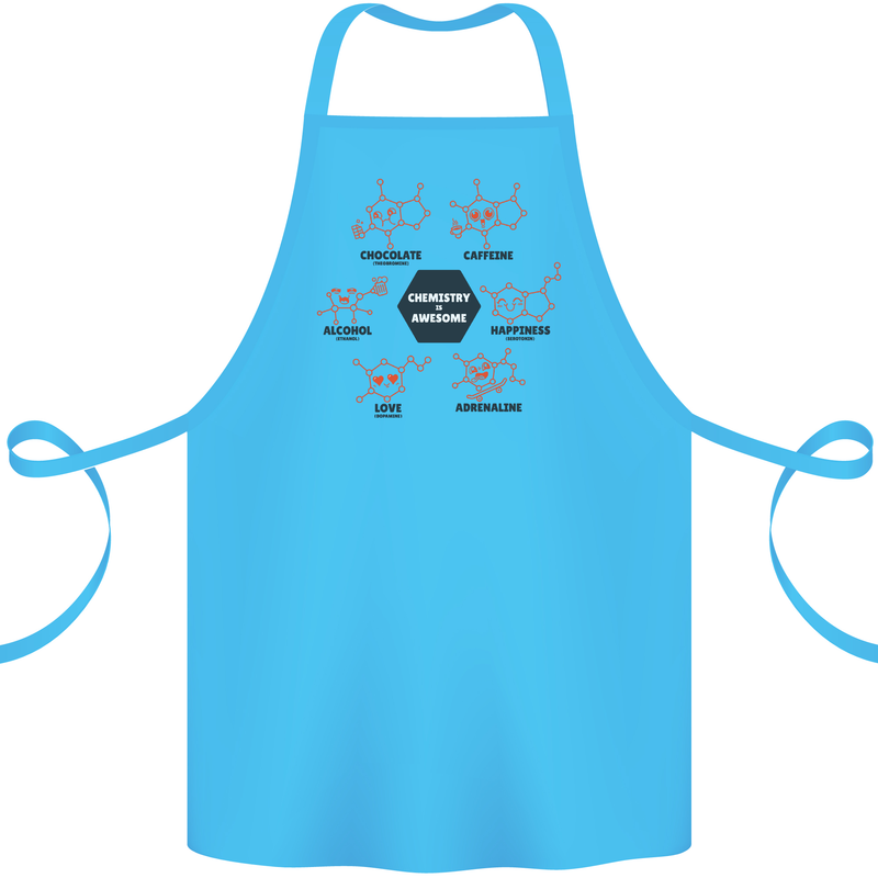 Chemistry is Awesome Alcohol Chocolate Love Cotton Apron 100% Organic Turquoise