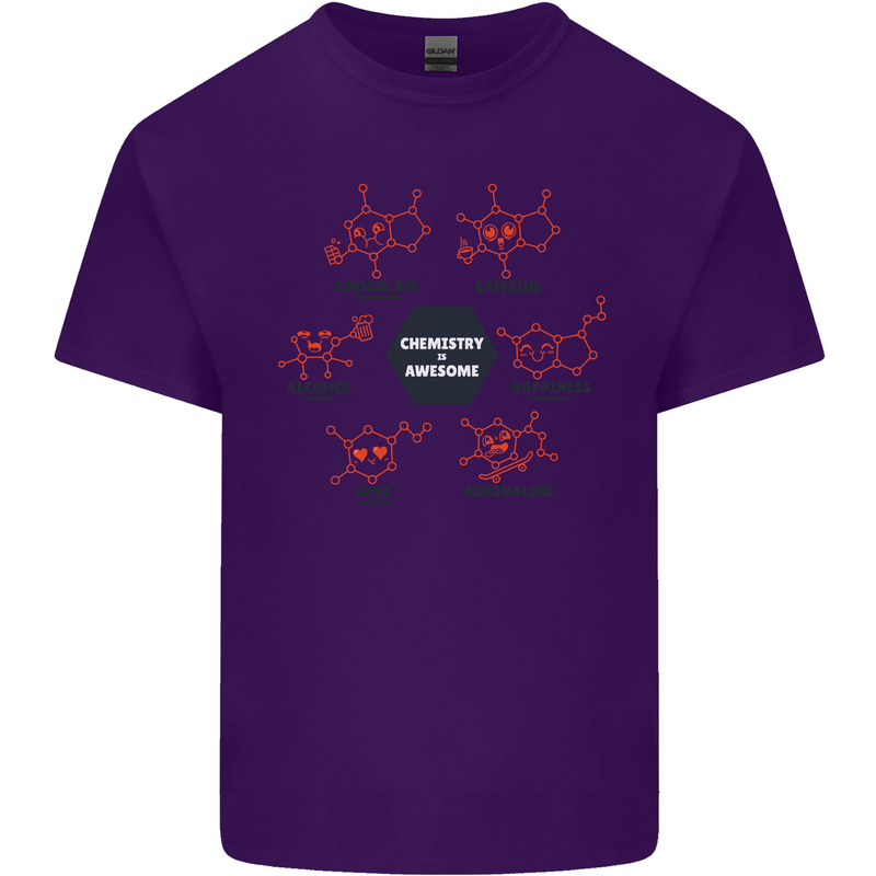 Chemistry is Awesome Alcohol Chocolate Love Mens Cotton T-Shirt Tee Top Purple