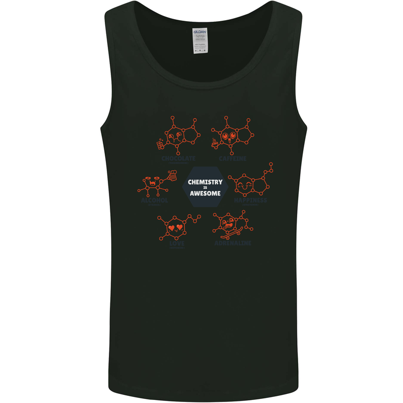 Chemistry is Awesome Alcohol Chocolate Love Mens Vest Tank Top Black