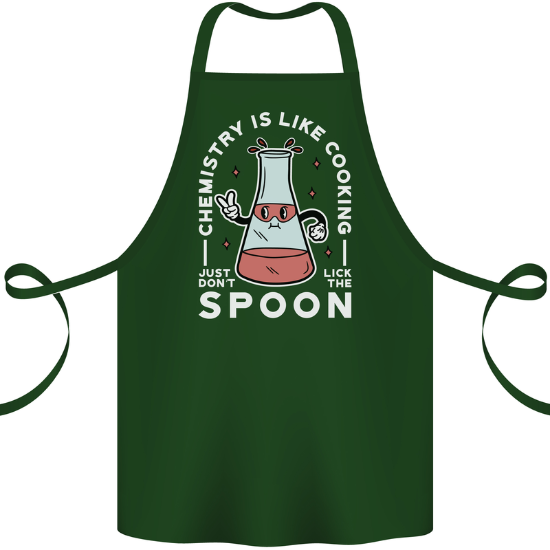 Chemistry is Like Cooking Funny Science Cotton Apron 100% Organic Forest Green