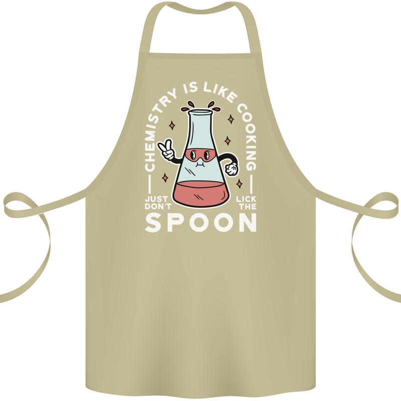 Chemistry is Like Cooking Funny Science Cotton Apron 100% Organic Khaki