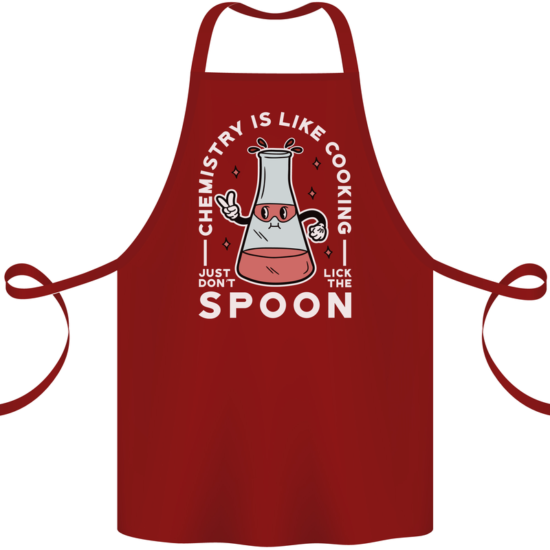 Chemistry is Like Cooking Funny Science Cotton Apron 100% Organic Maroon