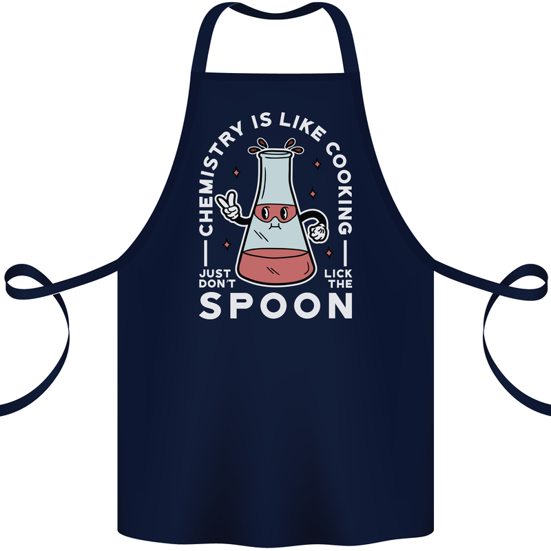 Chemistry is Like Cooking Funny Science Cotton Apron 100% Organic Navy Blue