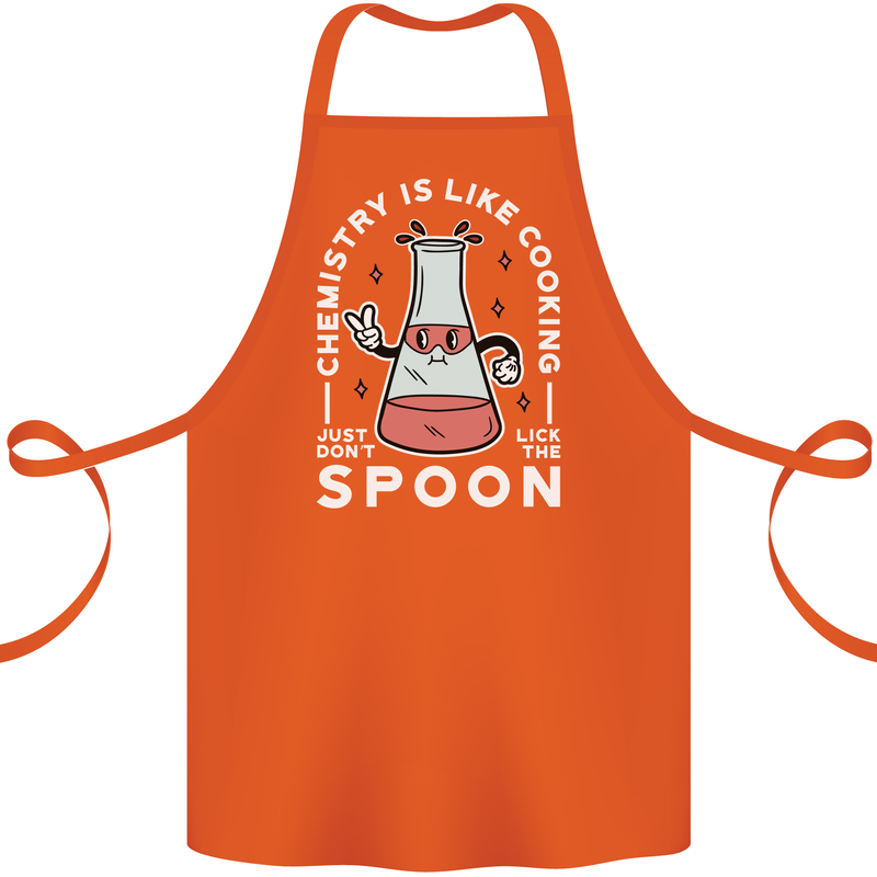 Chemistry is Like Cooking Funny Science Cotton Apron 100% Organic Orange
