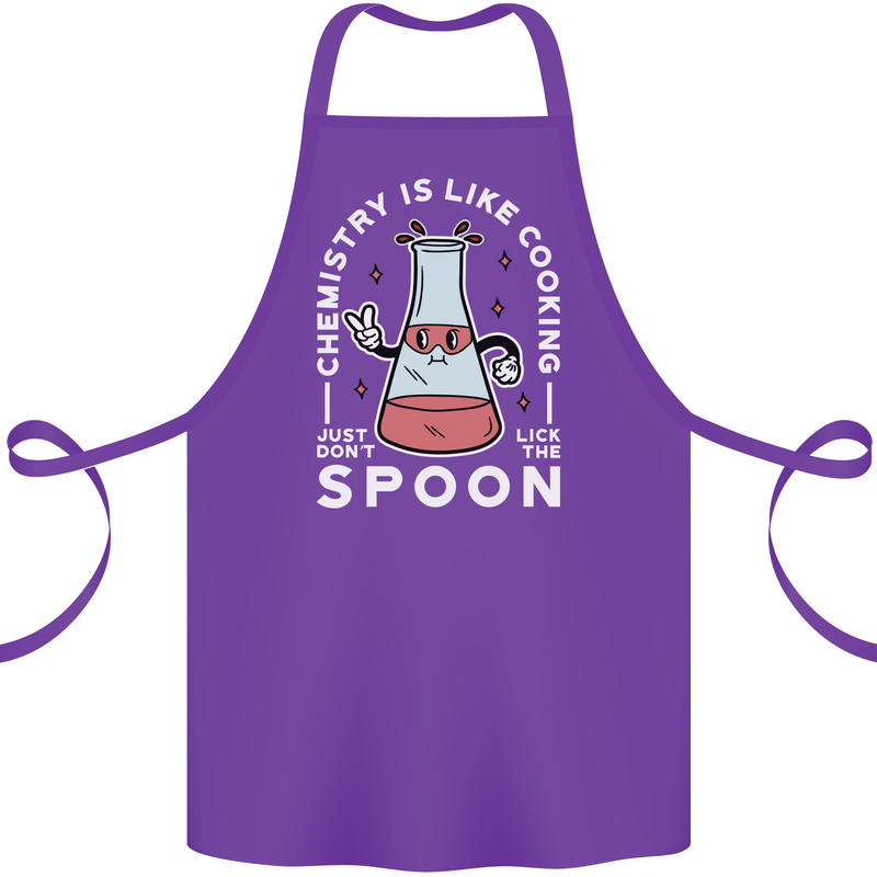 Chemistry is Like Cooking Funny Science Cotton Apron 100% Organic Purple