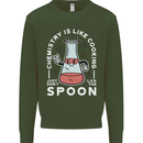 Chemistry is Like Cooking Funny Science Kids Sweatshirt Jumper Forest Green