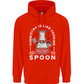 Chemistry is Like Cooking Funny Science Mens 80% Cotton Hoodie Bright Red
