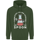 Chemistry is Like Cooking Funny Science Mens 80% Cotton Hoodie Forest Green