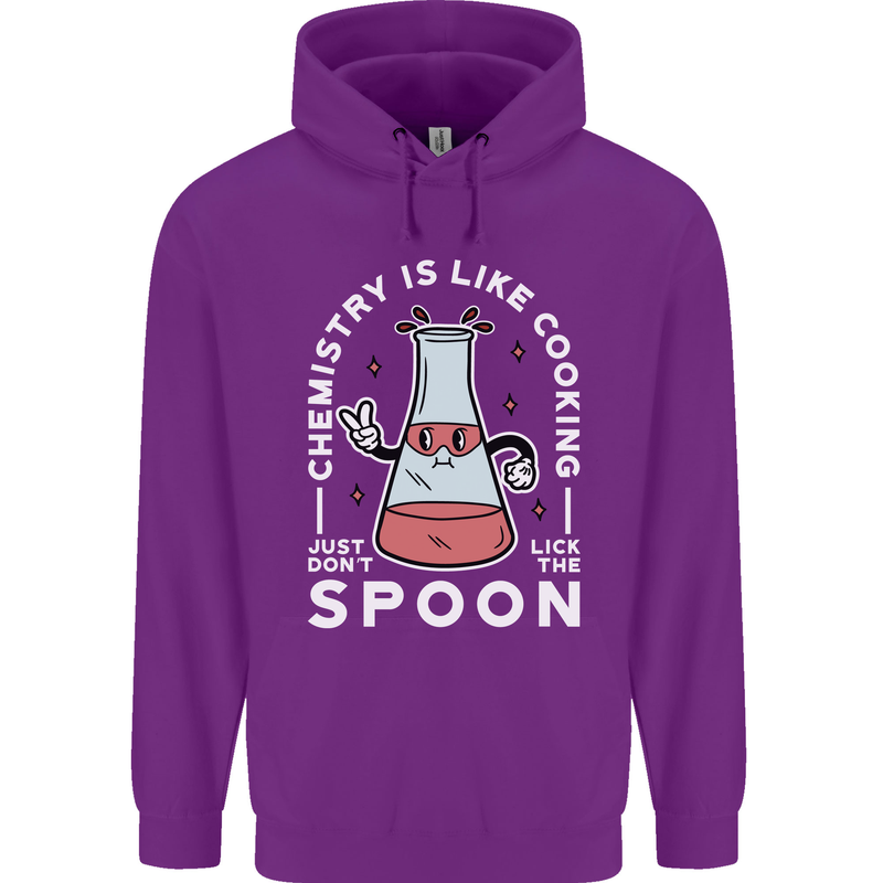 Chemistry is Like Cooking Funny Science Mens 80% Cotton Hoodie Purple
