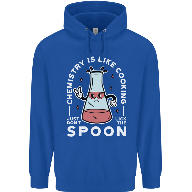 Chemistry is Like Cooking Funny Science Mens 80% Cotton Hoodie Royal Blue