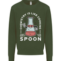 Chemistry is Like Cooking Funny Science Mens Sweatshirt Jumper Forest Green