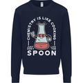 Chemistry is Like Cooking Funny Science Mens Sweatshirt Jumper Navy Blue