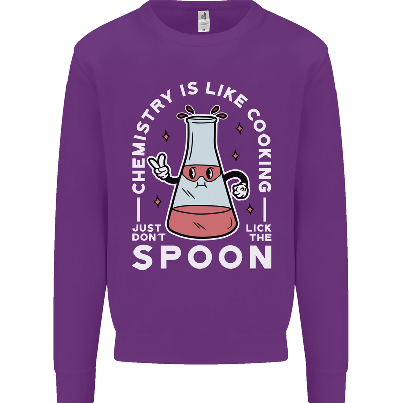 Chemistry is Like Cooking Funny Science Mens Sweatshirt Jumper Purple