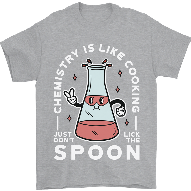 Chemistry is Like Cooking Funny Science Mens T-Shirt Cotton Gildan Sports Grey