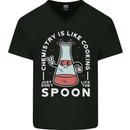 Chemistry is Like Cooking Funny Science Mens V-Neck Cotton T-Shirt Black
