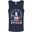 Chemistry is Like Cooking Funny Science Mens Vest Tank Top Navy Blue