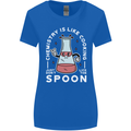 Chemistry is Like Cooking Funny Science Womens Wider Cut T-Shirt Royal Blue