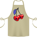 Cherry Skulls Cotton Apron 100% Organic Khaki
