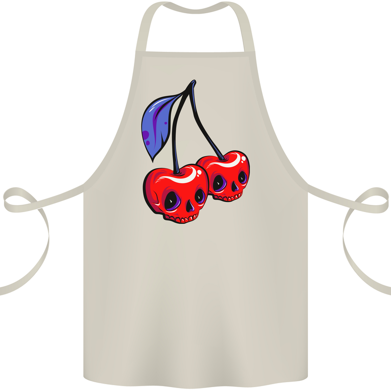 Cherry Skulls Cotton Apron 100% Organic Natural
