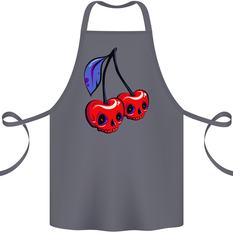 Cherry Skulls Cotton Apron 100% Organic Steel