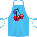 Cherry Skulls Cotton Apron 100% Organic Turquoise