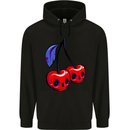 Cherry Skulls Mens 80% Cotton Hoodie Black