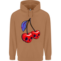 Cherry Skulls Mens 80% Cotton Hoodie Caramel Latte