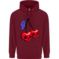Cherry Skulls Mens 80% Cotton Hoodie Maroon