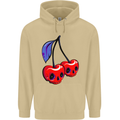 Cherry Skulls Mens 80% Cotton Hoodie Sand