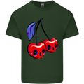 Cherry Skulls Mens Cotton T-Shirt Tee Top Forest Green