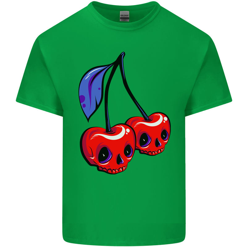 Cherry Skulls Mens Cotton T-Shirt Tee Top Irish Green
