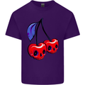 Cherry Skulls Mens Cotton T-Shirt Tee Top Purple