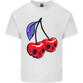 Cherry Skulls Mens Cotton T-Shirt Tee Top White